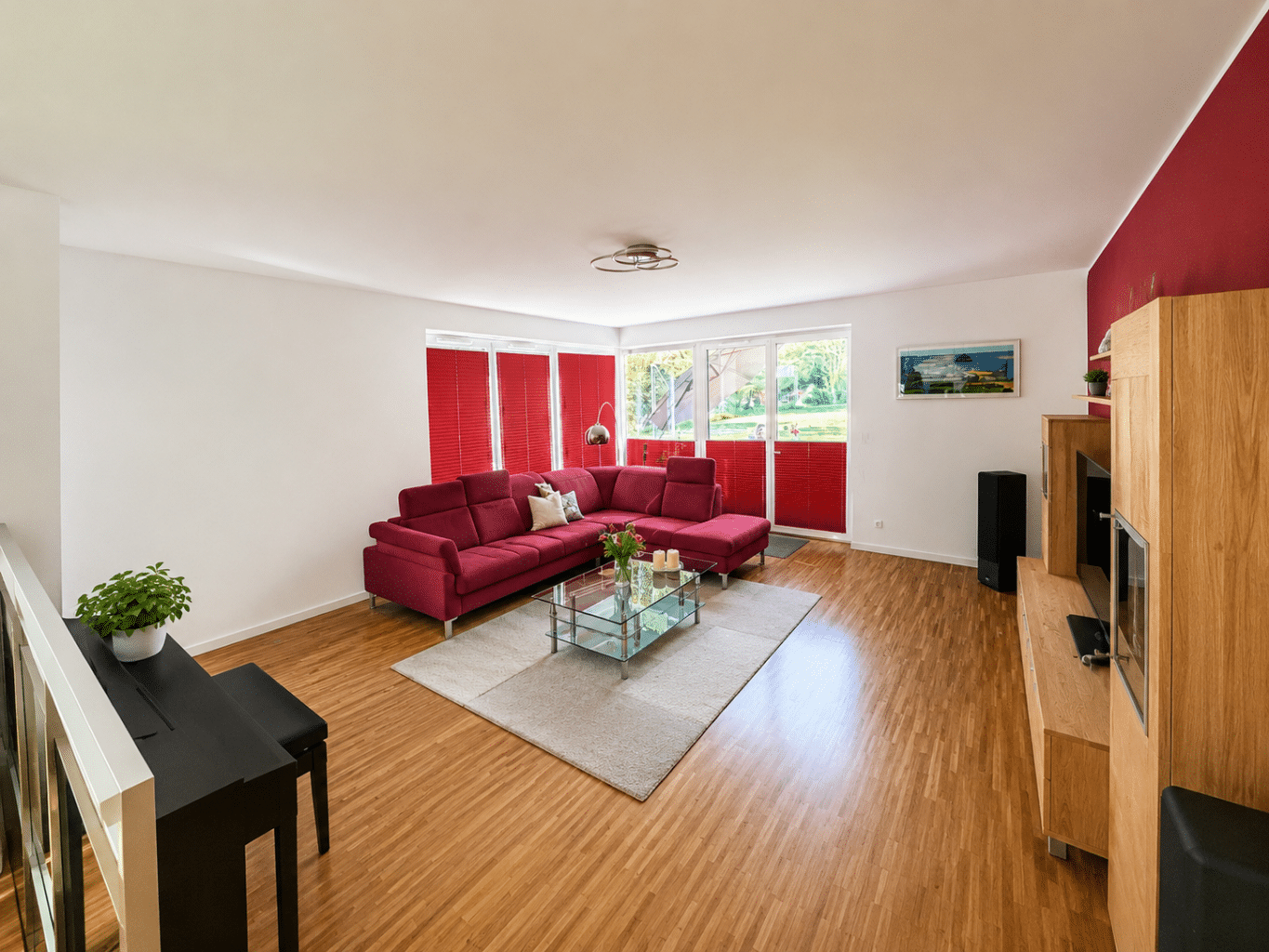 Wohnzimmer mit Gartenausrichtung