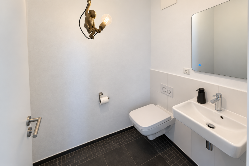 Gäste-WC mit klaren Linien Gäste-WC mit klaren Linien